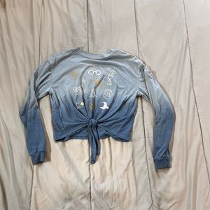 blue ombré cropped harry potter top
